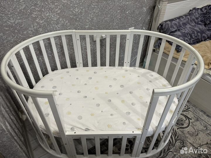 Детская кроватка трансформер круглая