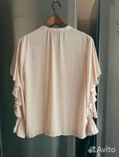 Блузка рубашка Zara с рюшами 40-42