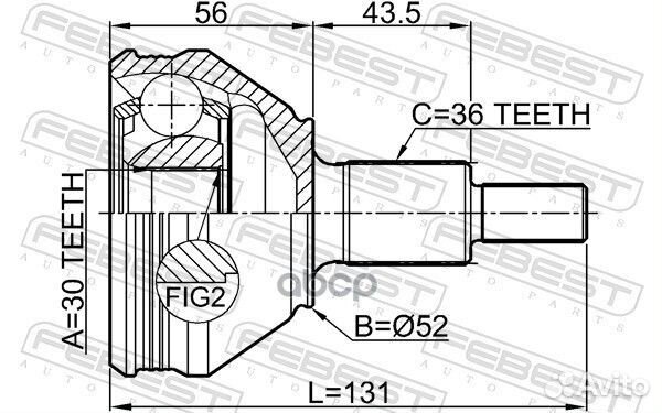 2310-PV ШРУС наружный к-кт 30x52x36 Audi A2 1