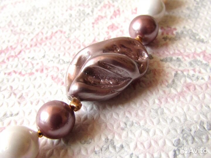Чокер из жемчуга Майорка «Какао со сливками»