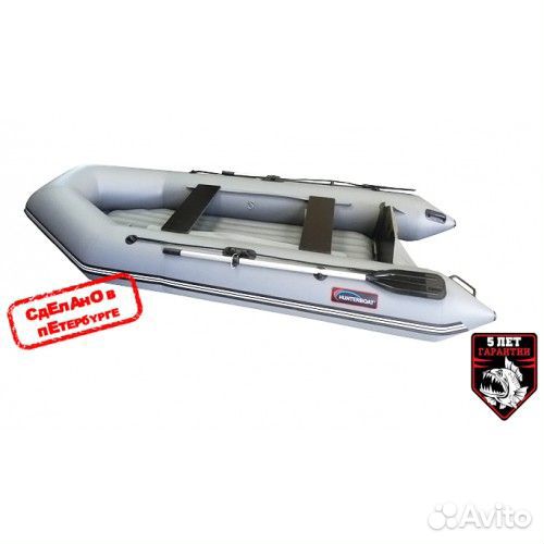 Надувная лодка пвх Хантер 320 лн (серый)