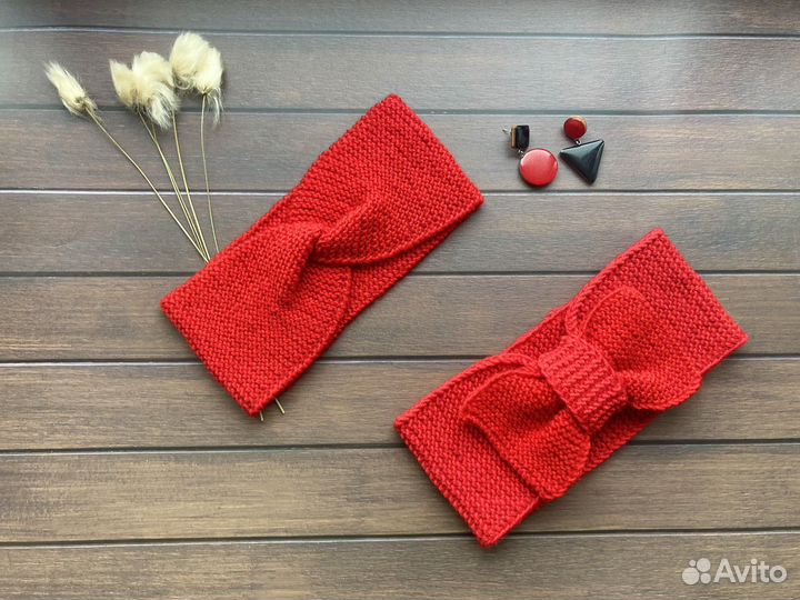 Повязка на голову вязаная