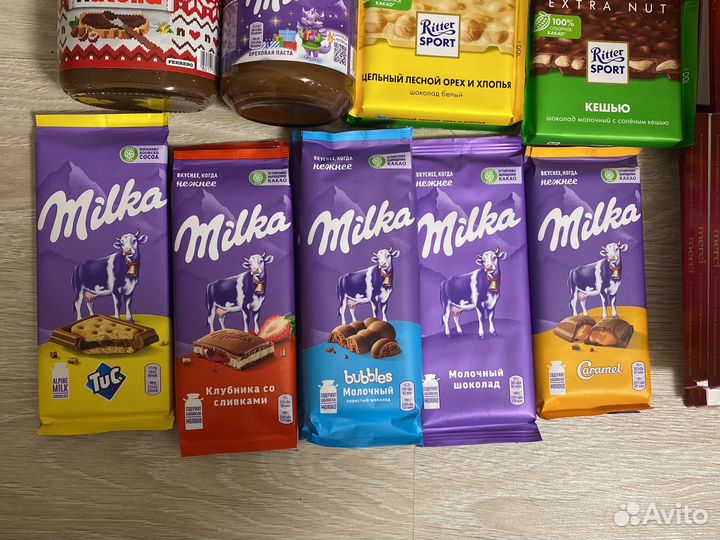 Шоколад milka нутелла мерси киндер твикс сникерс