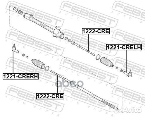 Наконечник рулевой левый 1221crelh Febest