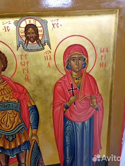 Икона старинная.Св.Георгий и Св.Марина