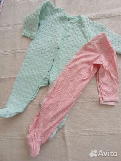 Пакет вещей комбинезоны боди 74-80 р для девочки