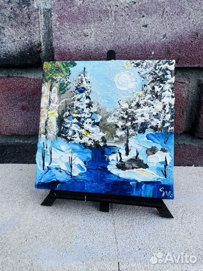 Картина маслом: Зимнее утро