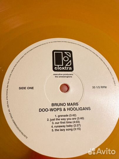 Bruno Mars Doo-Wops & Hooligans LP orange