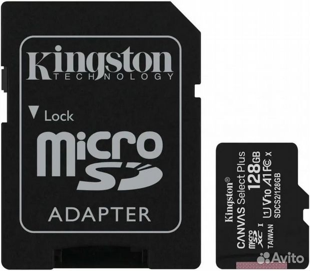 Карта microSdxc Kingston Canvas Select Plus 128 Гб