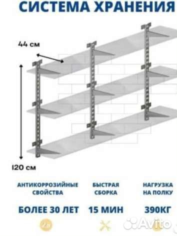 Стеллаж металлический настенный в наличии