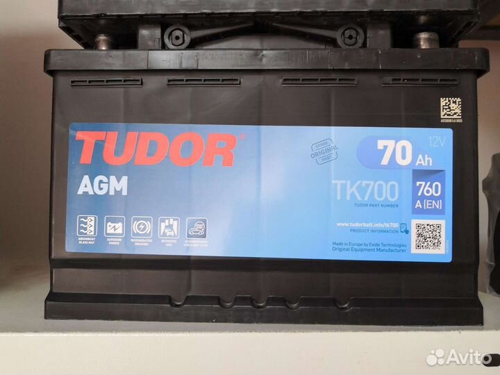 Аккумулятор Tudor 70 AGM