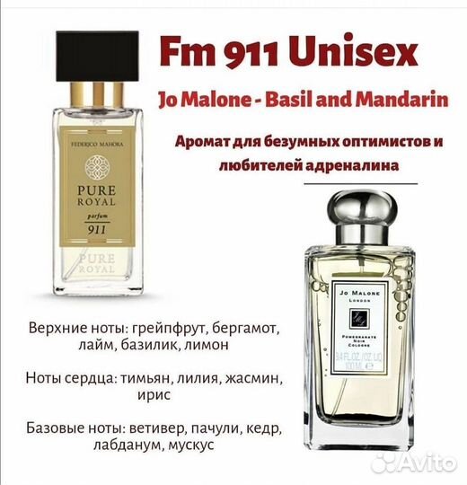 Духи Jo Malone - Basil & Mandarin