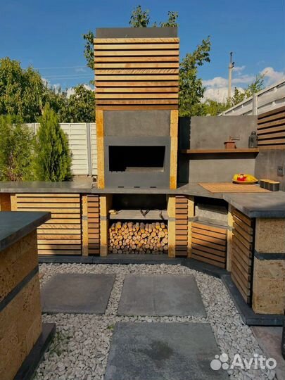 Мангальный комплекс гриль с печью для казана