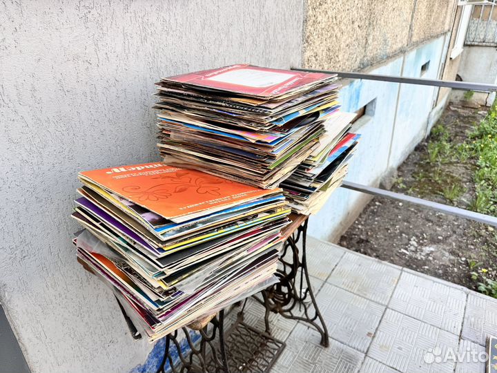 Винил пластинки разные одним лотом 80 шт