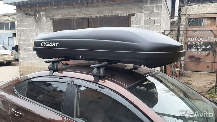 Автобокс на крышу Хендай Солярис, Киа Рио, 580л