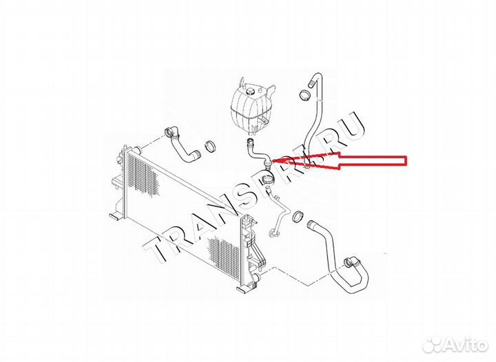 Патрубок расширительного бачка нижний Fiat Ducato