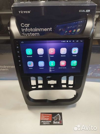 Магнитола renault logan android черная рамка