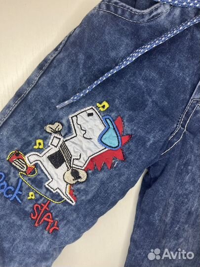 Джинсы утепленные на мальчика до года