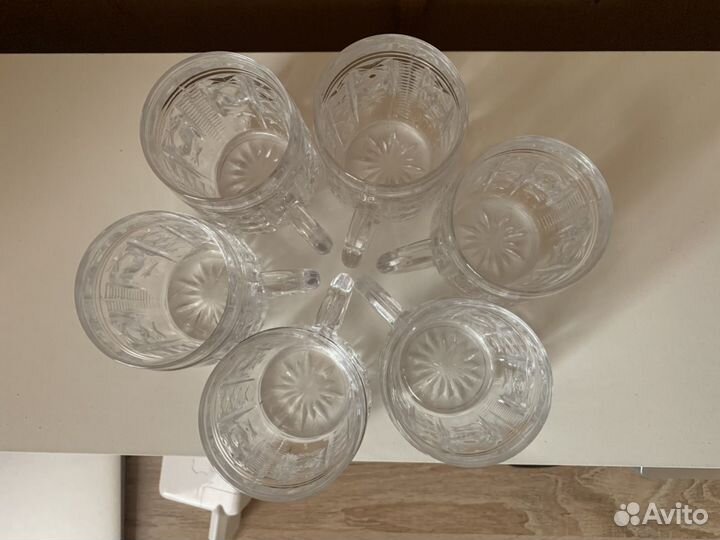 Хрустальные кружки (чашки) с ручками