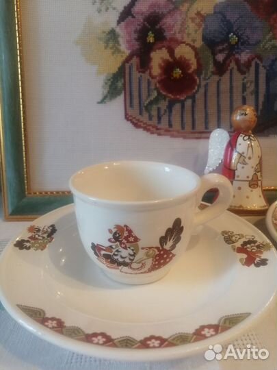Чашка с тарелкой детство СССР