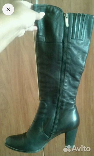 Кожаные осенние сапоги