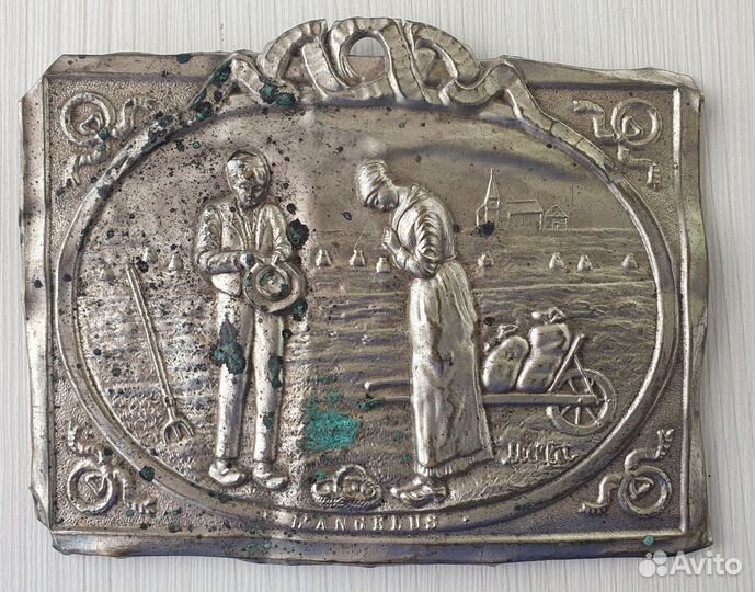 Панно L'angelus (Анжелюс) олово 13х9,5см