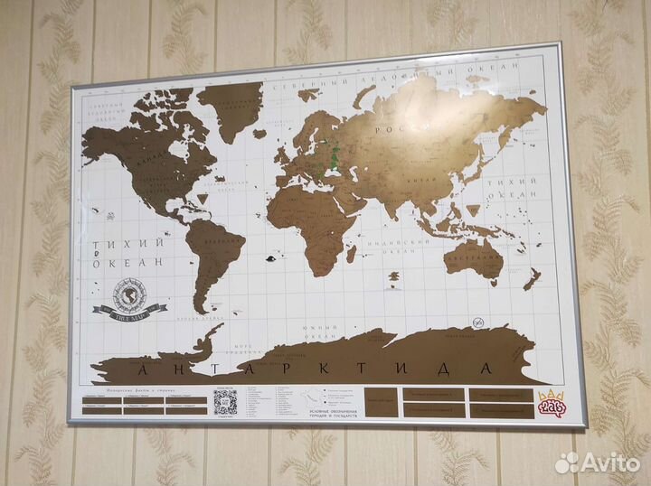 Карта мира интерактивная 60х84