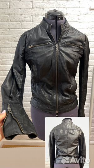 Женская куртка косуха пиджак кожаный Манго