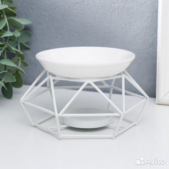 Стильная аромалампа металл, керамика 