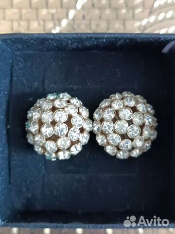 Антиквариат,серебро с позол.клипсы-малинки СССР