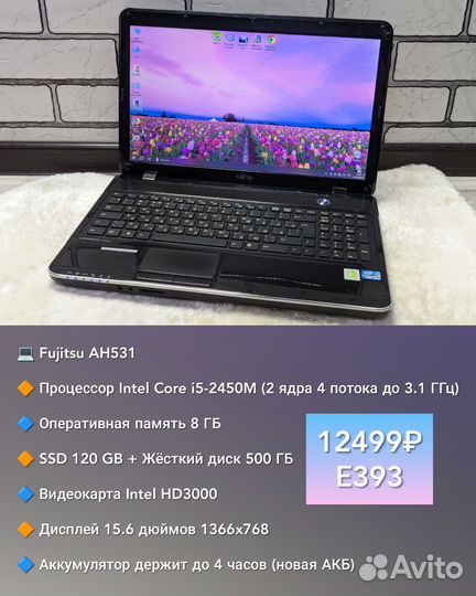 Fujit / i5-2450M / 8GB /SSD+HDD