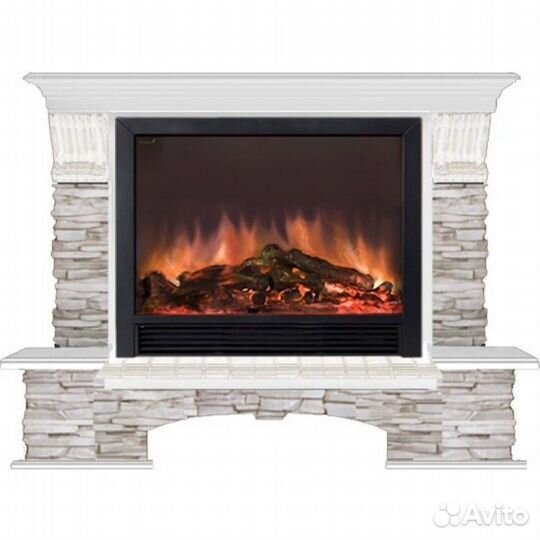 Электрокамин Glenrich Бостон Карелия 28 бел. дуб