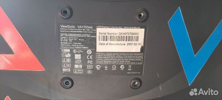 Монитор viewsonic va1703wb