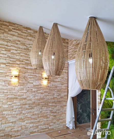 Плетеный светильник абажур