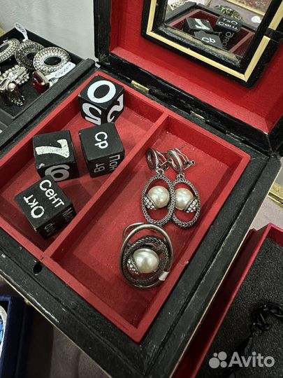 Комплект мельхиор с жемчугом