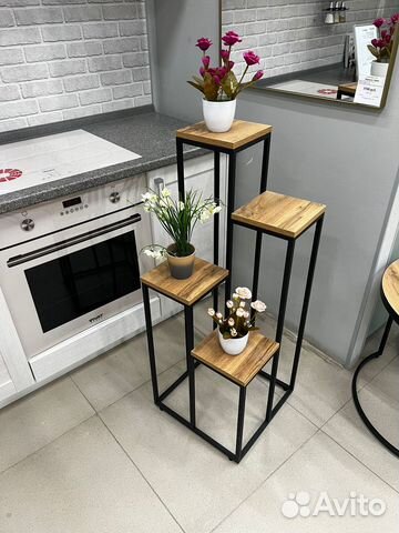 Подставка для цветов полка стеллаж лофт