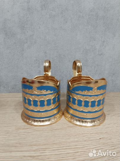 Подстаканник алюминий эмаль винтаж СССР