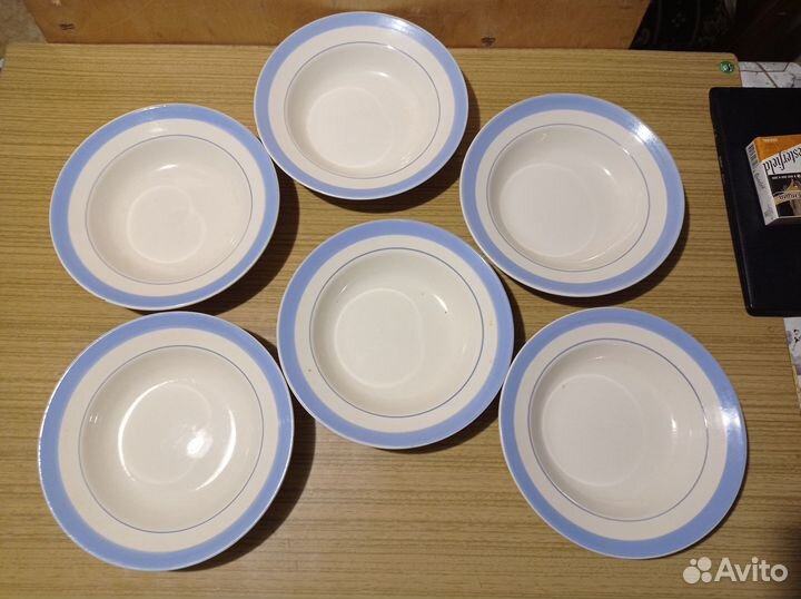 Тарелка глубокая зик, диаметр 21.5 см. 6 шт. Одним