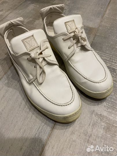 Кеды белые мокасины луи ветон louis vetton