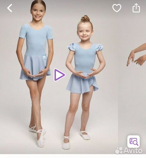 Купальник гимнастический детский, голубой цвет