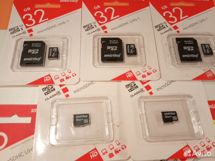 Карта памяти MicroSD - 16Gb и 32Gb + адаптер