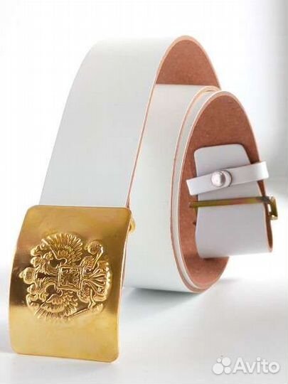 Ремень белый кожзам
