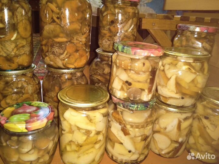 Грибы маринованные, слоёные