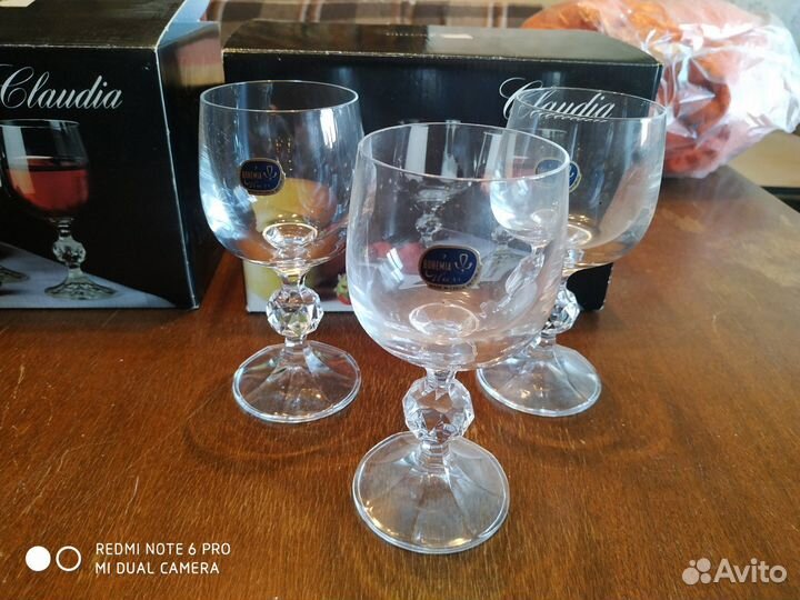 Бокалы для вина богемия набор 6 шт
