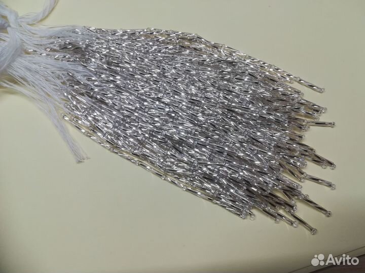 Серебряные нити стекляруса витые