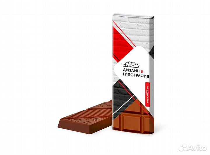 Печать логотипа на этикетках шоколада в Тюмени