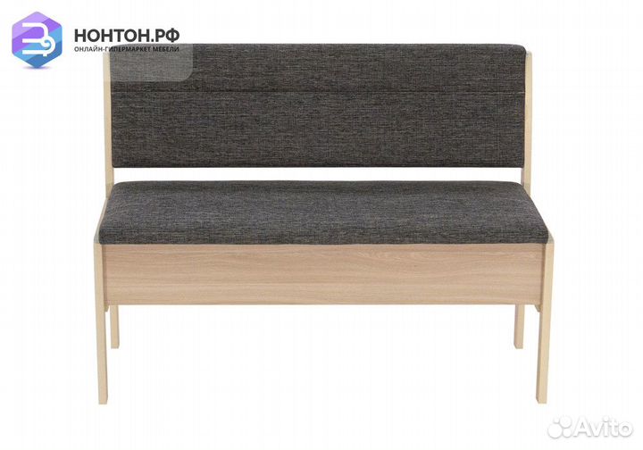 Кухонный диван Этюд облегченный серый / выбеленная