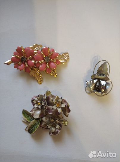 Брошь пейзажная яшма и другие. Винтаж