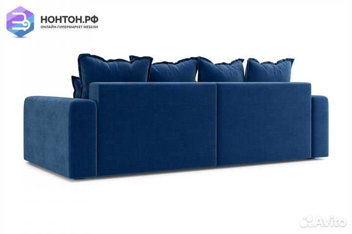 Диван угловой тик-так Омега темно-синий