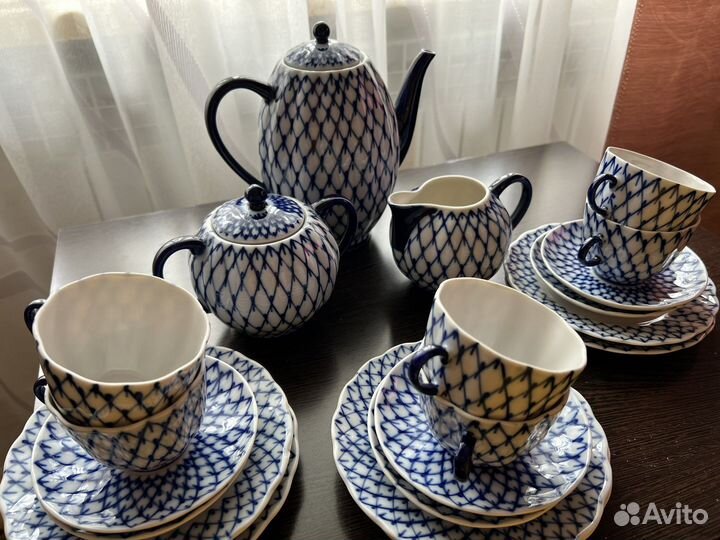 Сервиз кофейный кобальтовая сетка лфз не сортовый